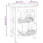 vidaXL Bočný stôl Hnedá 38 x 28 x 50 cm Mahagónový masív – Obrázok 12