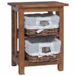 vidaXL Bočný stôl Hnedá 38 x 28 x 50 cm Mahagónový masív – Obrázok 4