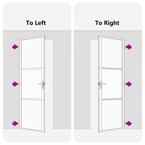 vidaXL Vnútorné dvere Čierna 76 x 201.5 cm Tvrdené sklo, hliník – Obrázok 7