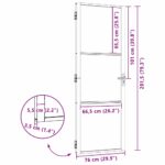 vidaXL Vnútorné dvere Čierna 76 x 201.5 cm Tvrdené sklo, hliník – Obrázok 8