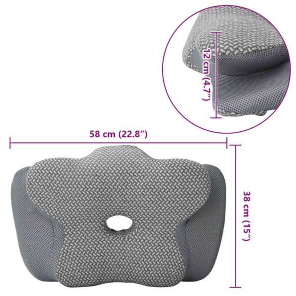 vidaXL Vankúš s vankúšom Sivá 60 x 37 x 13 cm Polyester – Obrázok 12