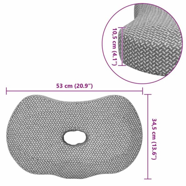 vidaXL Vankúš s vankúšom Sivá 55 x 36 x 10 cm Polyester – Obrázok 11