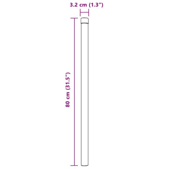 vidaXL Plotové stĺpy 12 pcs Sivá 80 cm Povrchovo upravená oceľ – Obrázok 6