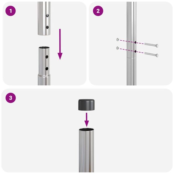 vidaXL Plotové stĺpy 2 pcs Strieborná 130 cm Pozinkovaná oceľ – Obrázok 7