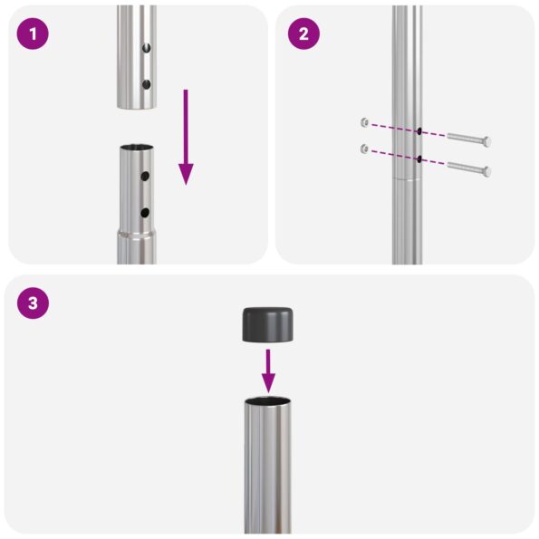 vidaXL Plotové stĺpy 2 pcs Strieborná 180 cm Pozinkovaná oceľ – Obrázok 5