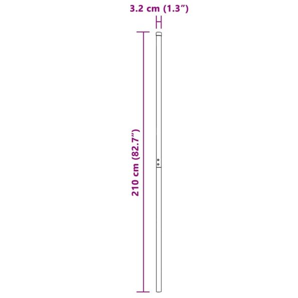 vidaXL Plotové stĺpy 2 pcs Strieborná 210 cm Pozinkovaná oceľ – Obrázok 8