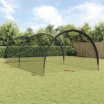 vidaXL Baseball a softball Čierna 702 x 369,5 x 243,5 cm Polyester