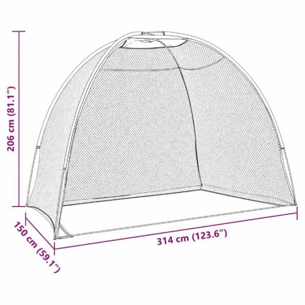 vidaXL Pomôcky na tréning v golfe Čierna 314 x 150 x 206 cm Polyester – Obrázok 10