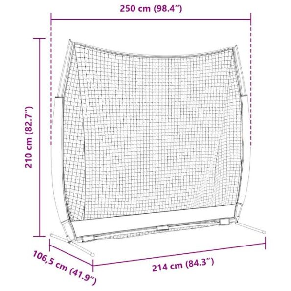 vidaXL Pomôcky na tréning Čierna 214 x 106.5 x 210 cm Polyester – Obrázok 10