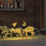 vidaXL LED Soby 2 pcs Teplá biela látka – Obrázok 3