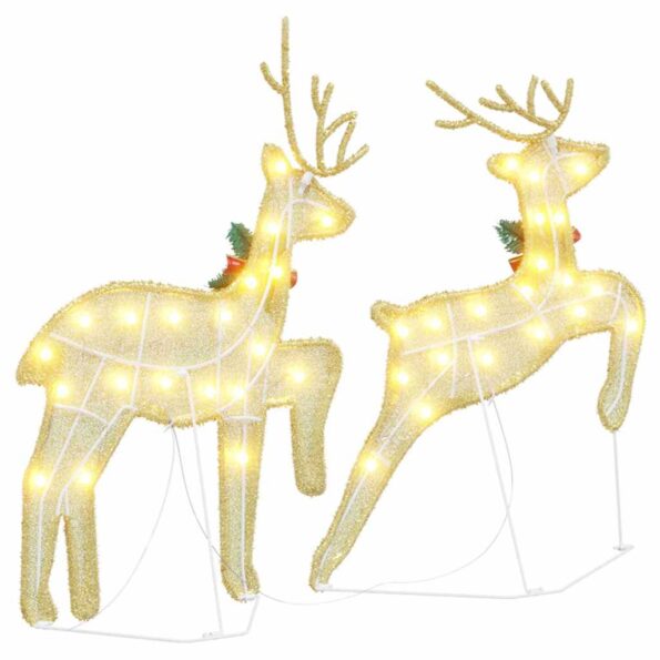 vidaXL LED Soby 2 pcs Teplá biela látka – Obrázok 7