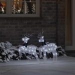 vidaXL LED Soby 2 pcs Studená Biela látka – Obrázok 3