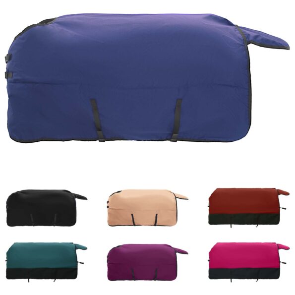 vidaXL Plášť pre kone Tmavozelená a čierna 145 cm Polyester – Obrázok 2