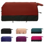 vidaXL Plášť pre kone Tmavozelená a čierna 155 cm Polyester – Obrázok 2
