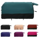 vidaXL Plášť pre kone Tmavozelená a čierna 85 cm Polyester – Obrázok 2