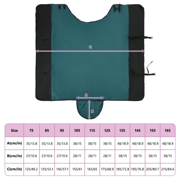 vidaXL Plášť pre kone Tmavozelená a čierna 95 cm Polyester – Obrázok 11