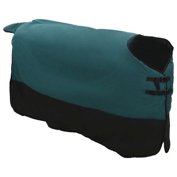vidaXL Plášť pre kone Tmavozelená a čierna 125 cm Polyester – Obrázok 3