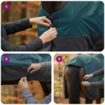 vidaXL Plášť pre kone Tmavozelená a čierna 135 cm Polyester – Obrázok 12