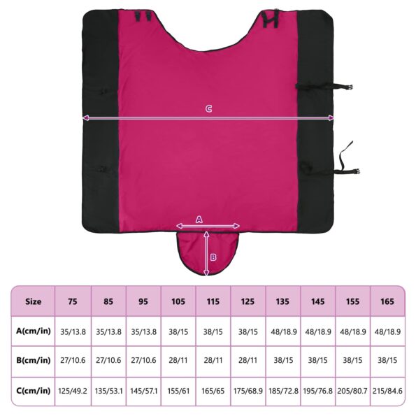 vidaXL Plášť pre kone Ružová a čierna 165 cm Polyester – Obrázok 11