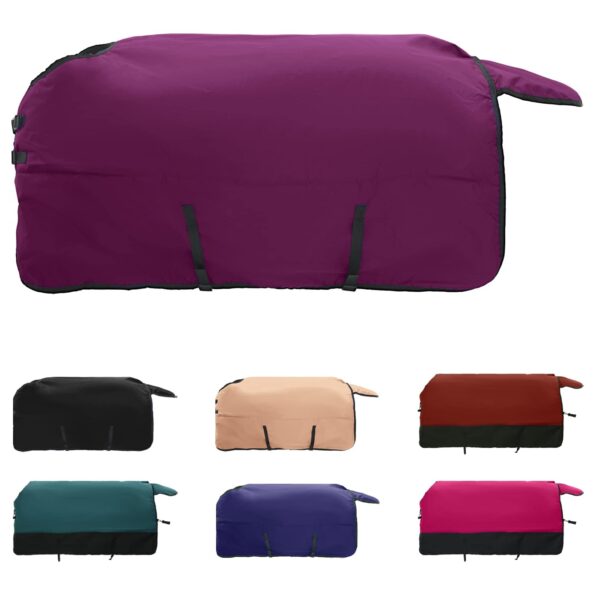 vidaXL Plášť pre kone Tmavozelená a čierna 75 cm Polyester – Obrázok 2