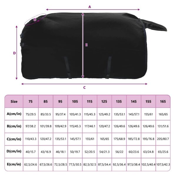vidaXL Plášť pre kone Tmavozelená a čierna 145 cm Polyester – Obrázok 10
