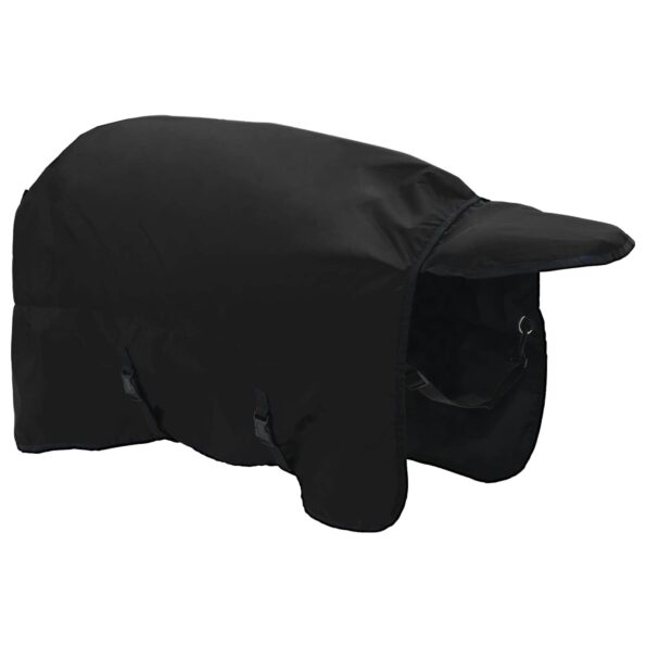 vidaXL Plášť pre kone Tmavozelená a čierna 145 cm Polyester – Obrázok 5