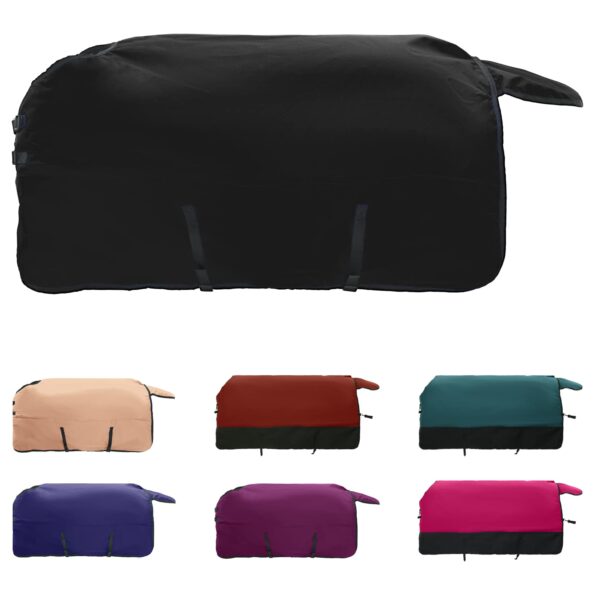 vidaXL Plášť pre kone Tmavozelená a čierna 165 cm Polyester – Obrázok 2