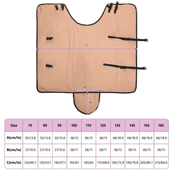 vidaXL Plášť pre kone Kapučínová 105 cm Polyester – Obrázok 11