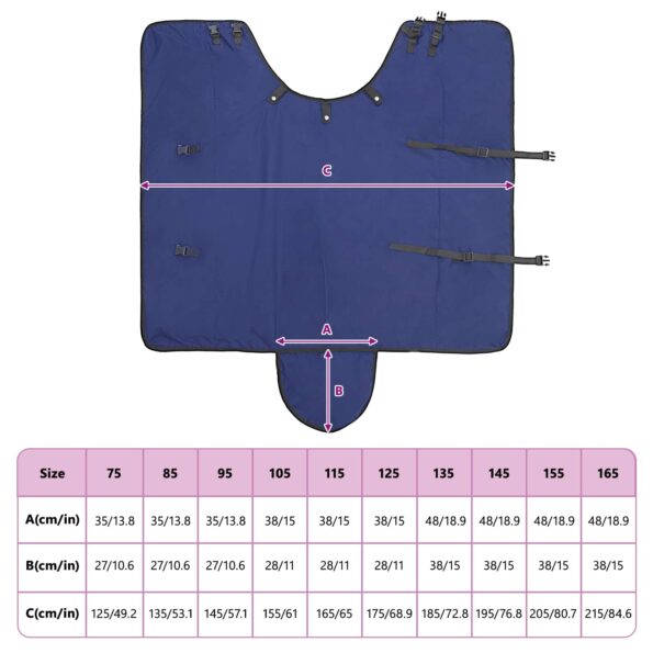 vidaXL Plášť pre kone Tmavozelená a čierna 165 cm Polyester – Obrázok 11