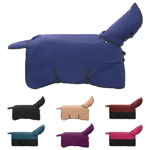 vidaXL Plášť pre kone Tmavozelená a čierna 165 cm Polyester – Obrázok 2