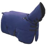 vidaXL Plášť pre kone Tmavozelená a čierna 165 cm Polyester – Obrázok 3