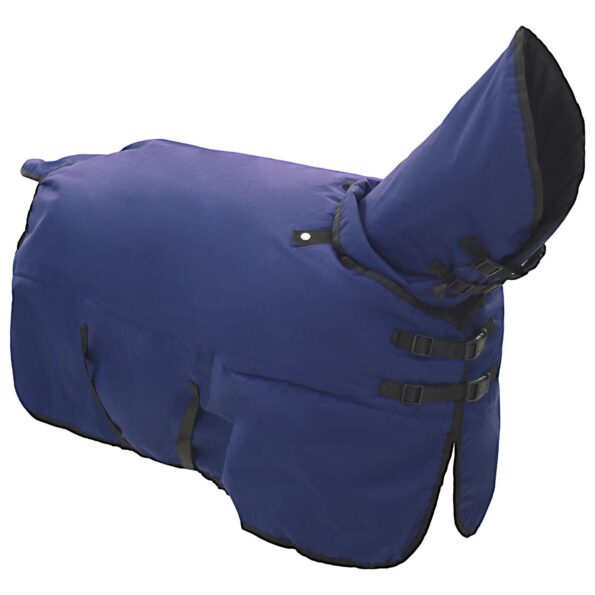 vidaXL Plášť pre kone Tmavozelená a čierna 165 cm Polyester – Obrázok 3
