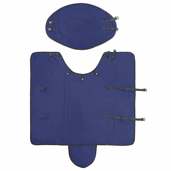 vidaXL Plášť pre kone Tmavozelená a čierna 165 cm Polyester – Obrázok 6