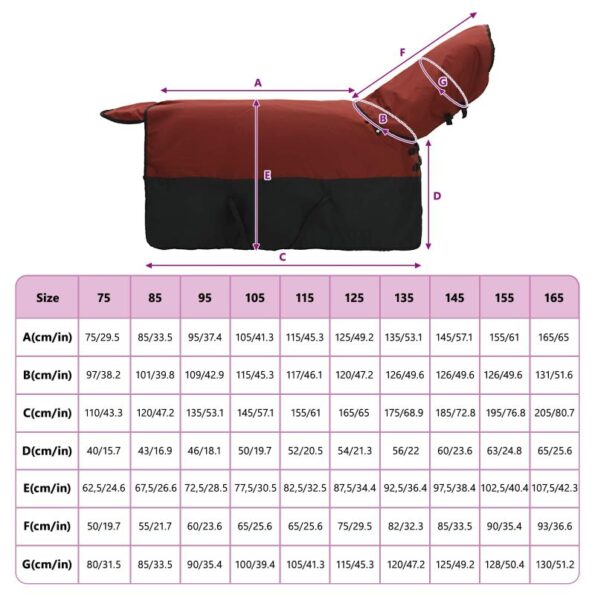 vidaXL Plášť pre kone Tmavozelená a čierna 105 cm Polyester – Obrázok 10