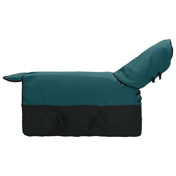 vidaXL Plášť pre kone Tmavozelená a čierna 105 cm Polyester – Obrázok 4