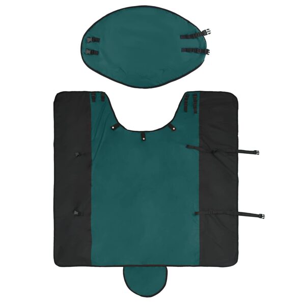 vidaXL Plášť pre kone Tmavozelená a čierna 115 cm Polyester – Obrázok 6