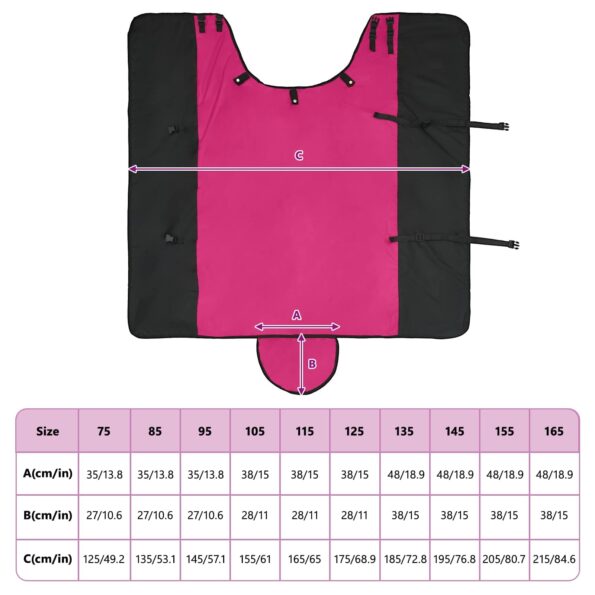 vidaXL Plášť pre kone Ružová a čierna 105 cm Polyester – Obrázok 11