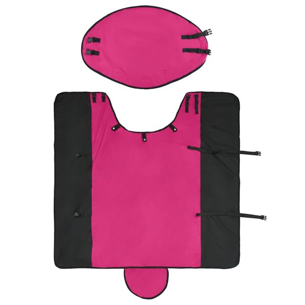 vidaXL Plášť pre kone Ružová a čierna 125 cm Polyester – Obrázok 6