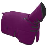vidaXL Plášť pre kone Tmavozelená a čierna 85 cm Polyester – Obrázok 3