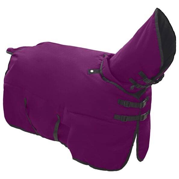 vidaXL Plášť pre kone Tmavozelená a čierna 115 cm Polyester – Obrázok 3