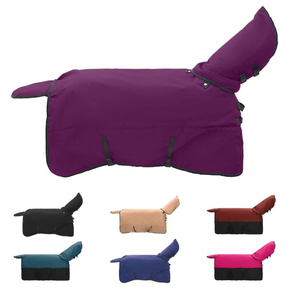 vidaXL Plášť pre kone Tmavozelená a čierna 125 cm Polyester – Obrázok 2