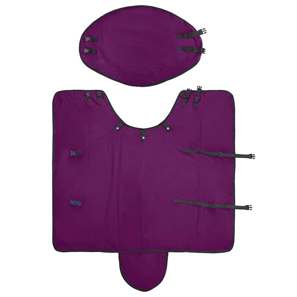 vidaXL Plášť pre kone Tmavozelená a čierna 135 cm Polyester – Obrázok 6