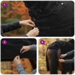 vidaXL Plášť pre kone Tmavozelená a čierna 105 cm Polyester – Obrázok 12