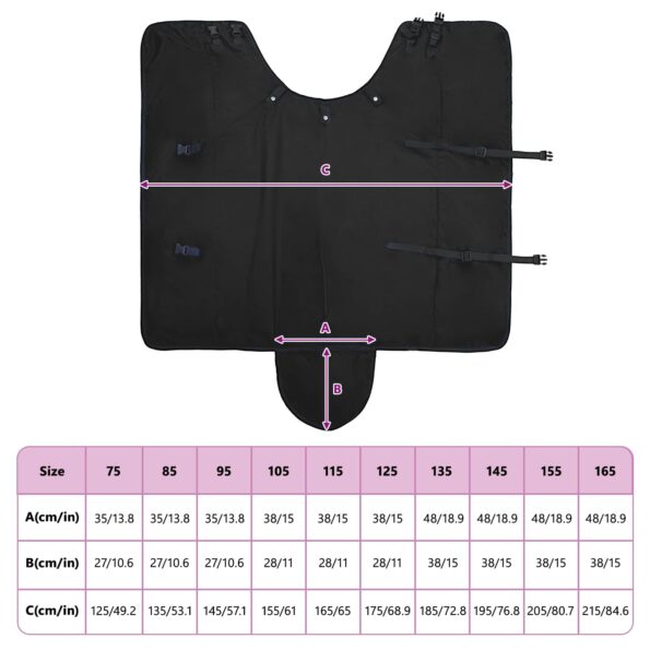 vidaXL Plášť pre kone Tmavozelená a čierna 145 cm Polyester – Obrázok 11
