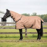 vidaXL Plášť pre kone Kapučínová 155 cm Polyester