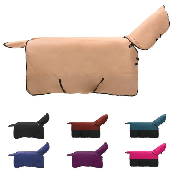 vidaXL Plášť pre kone Kapučínová 155 cm Polyester – Obrázok 2