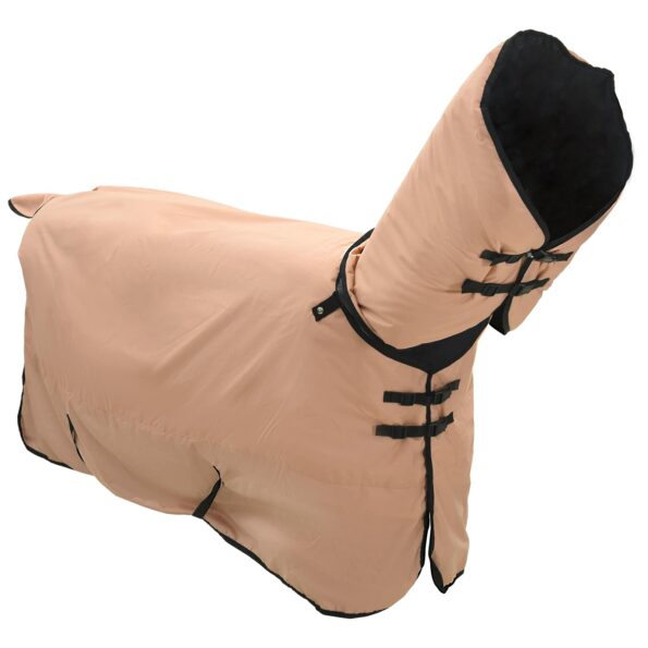 vidaXL Plášť pre kone Kapučínová 155 cm Polyester – Obrázok 3