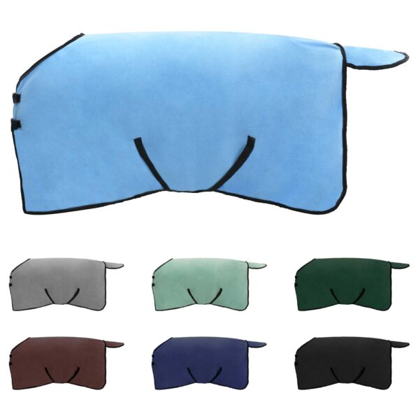 vidaXL Plášť pre kone Plný aqua Polyester – Obrázok 2