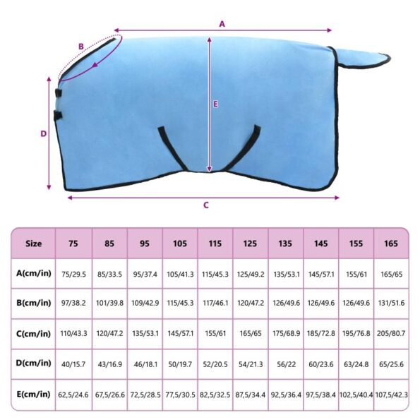 vidaXL Plášť pre kone Plný aqua Polyester – Obrázok 9