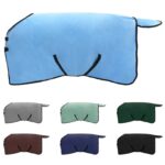 vidaXL Plášť pre kone Plný aqua Polyester – Obrázok 2